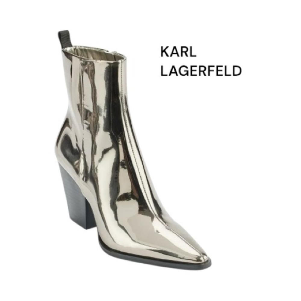 Karl Lagerfeld Metallic Heeled Boots